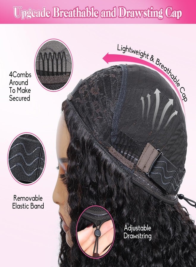 Myecool Kinky Curly Half Wig Human Hair 200 Density Glueless Wear and Go Wigs Human Hair 18 Inch 3 In 1 Half Wigs for Women Drawstring Seamless Flip Over Beginner Friendly - Image 4